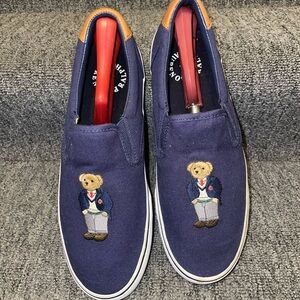 Polo Ralph Lauren Thomson bear slip on sneakers. Good pre own condition. Sz. 10D